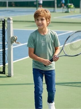 NWT NET Kids "FAST 01" Quick-Dry Performance Tech T-Shirt – Light Sage Green